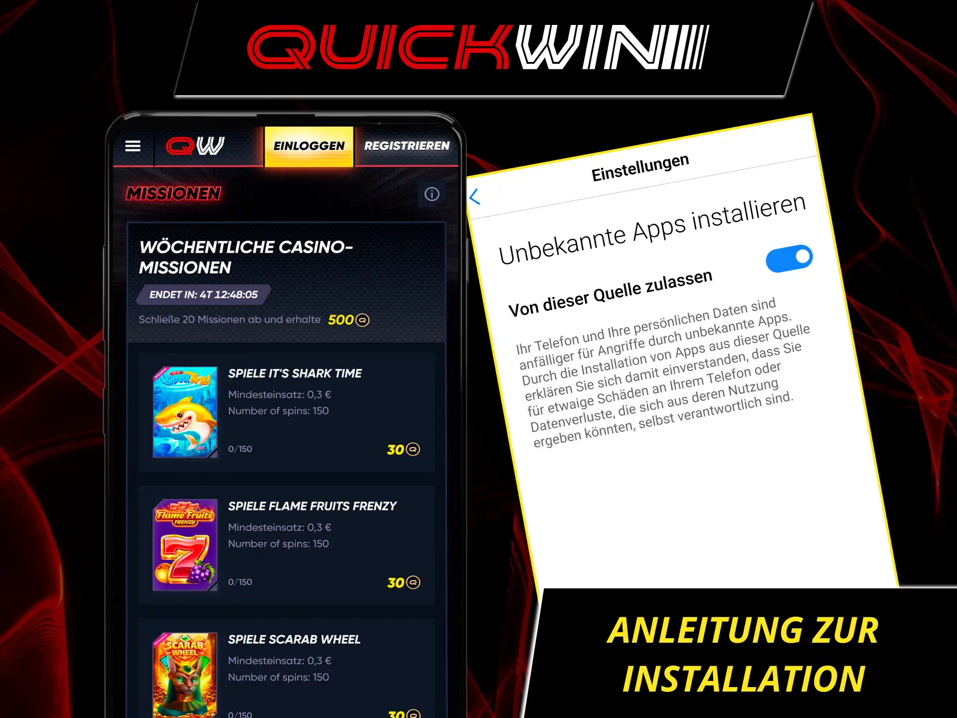 Befolge diese einfache anleitung zur installation der QuickWin-APK-datei und starte direkt auf deinem gerät.