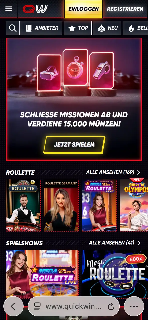 Besuche QuickWin über deinen safari-browser auf deinem iphone oder ipad.