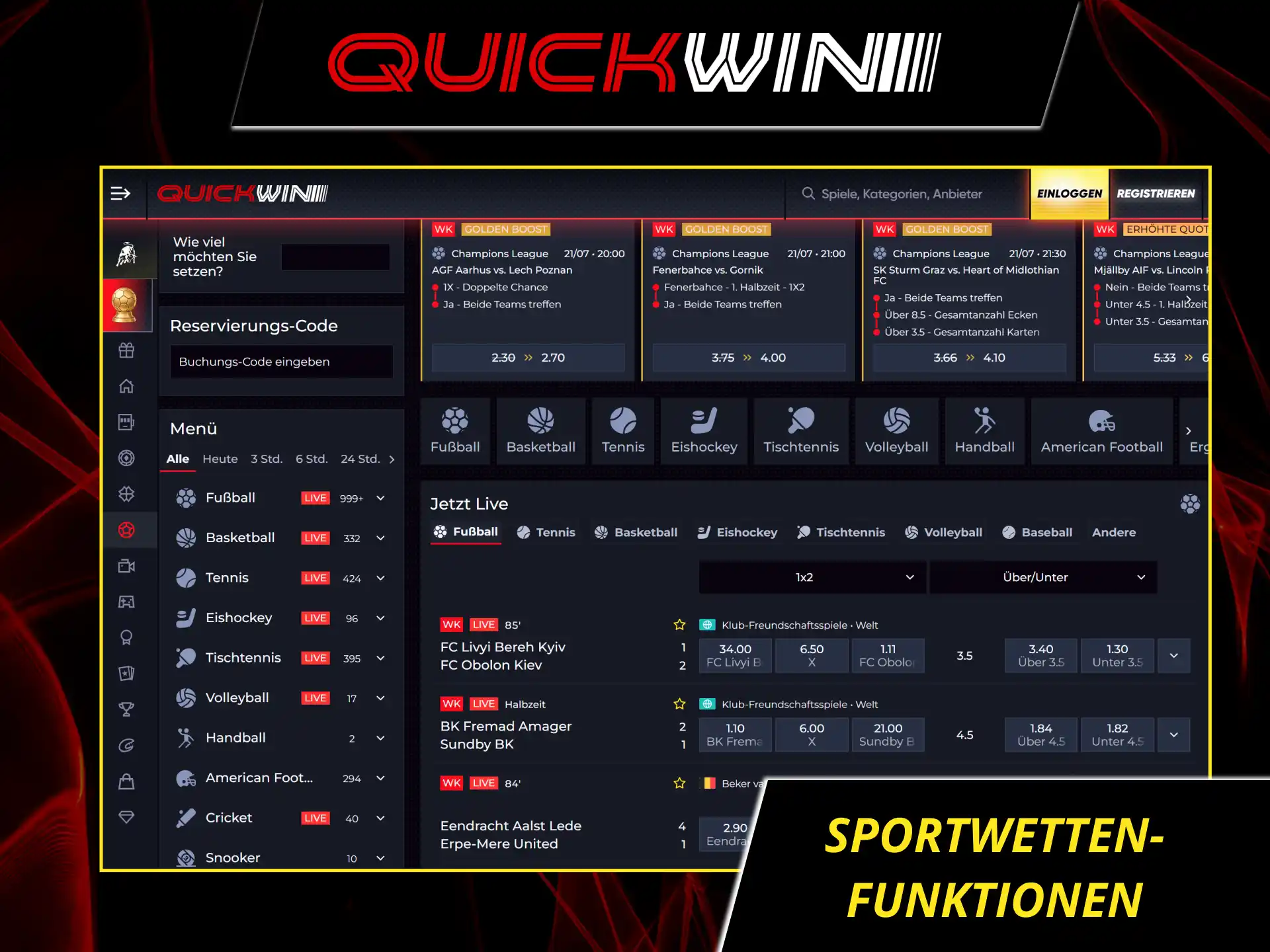 Nutze die vielfältigen sportwetten funktionen bei Quickwin für ein optimales wetterlebnis.