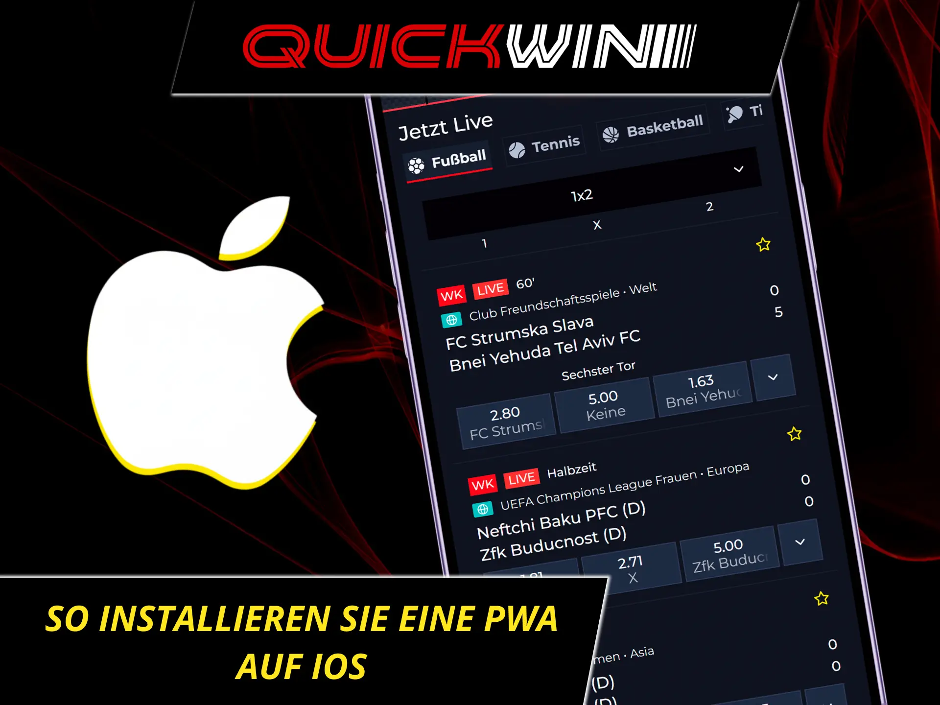 Install the Quickwin mobile app on your iOS device for an optimized, sleek experience on your iPhone or iPad.